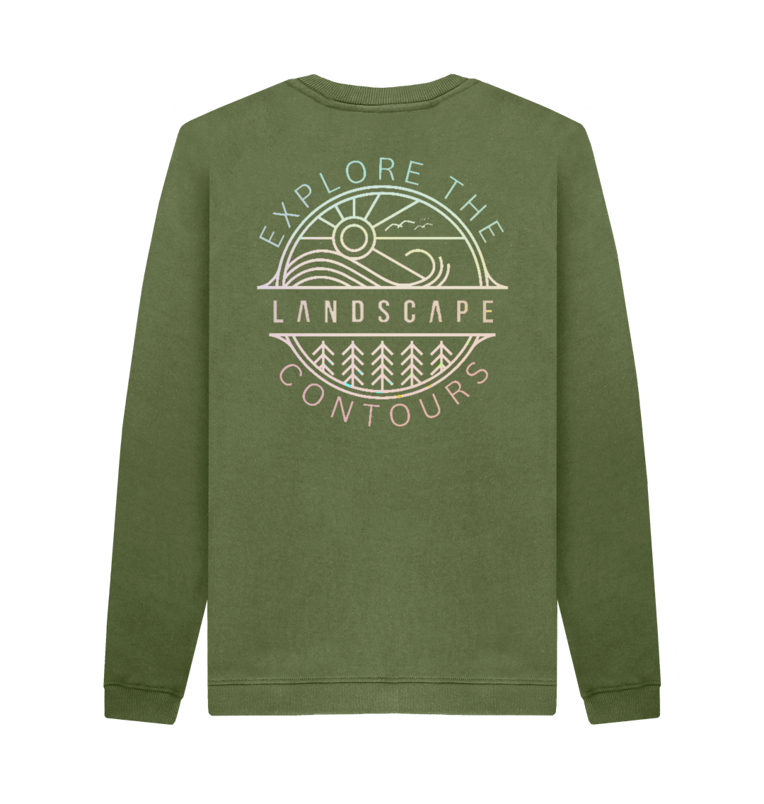 Khaki Printed Sweater Back