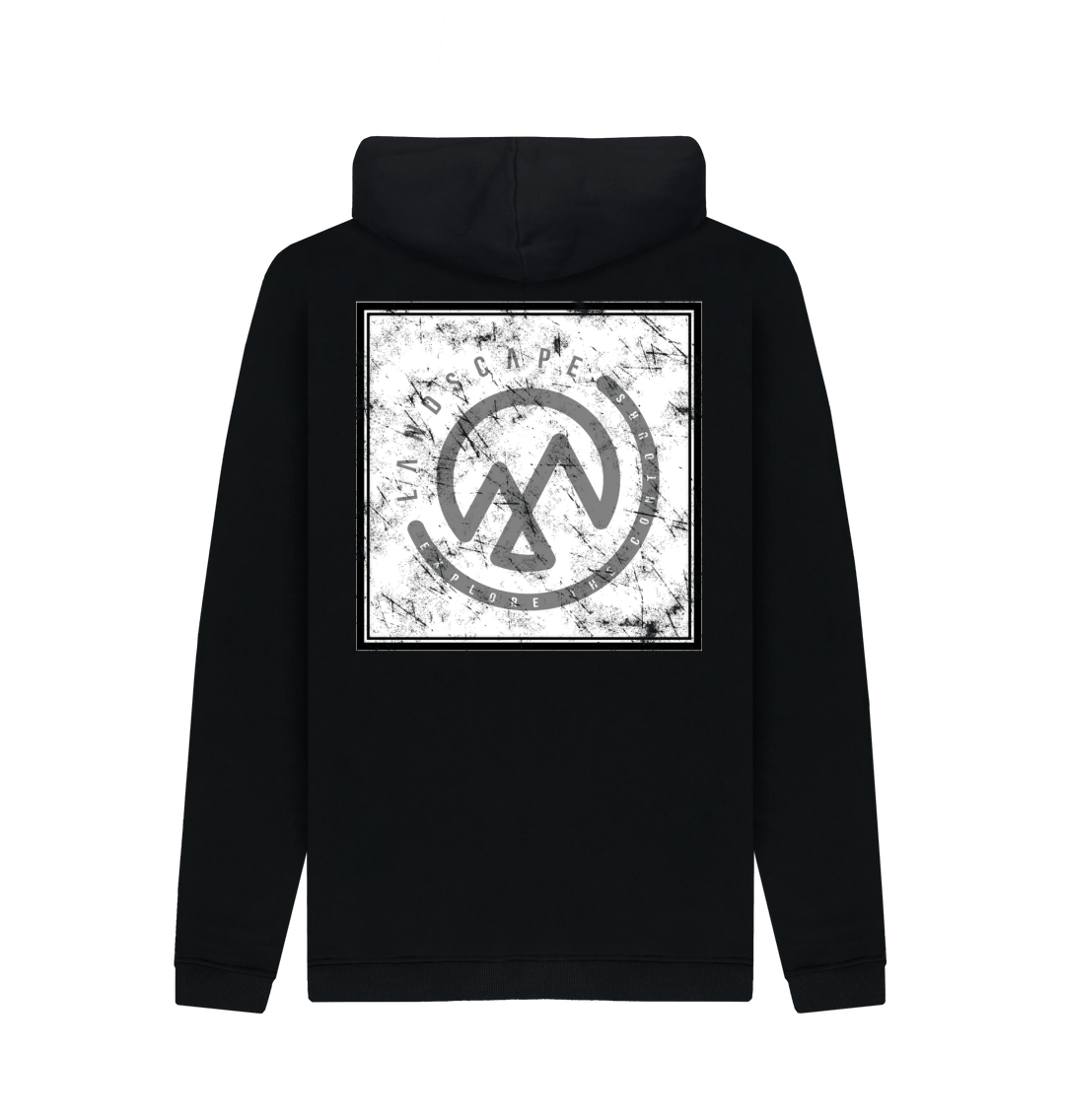 Black Printed Hoody Back