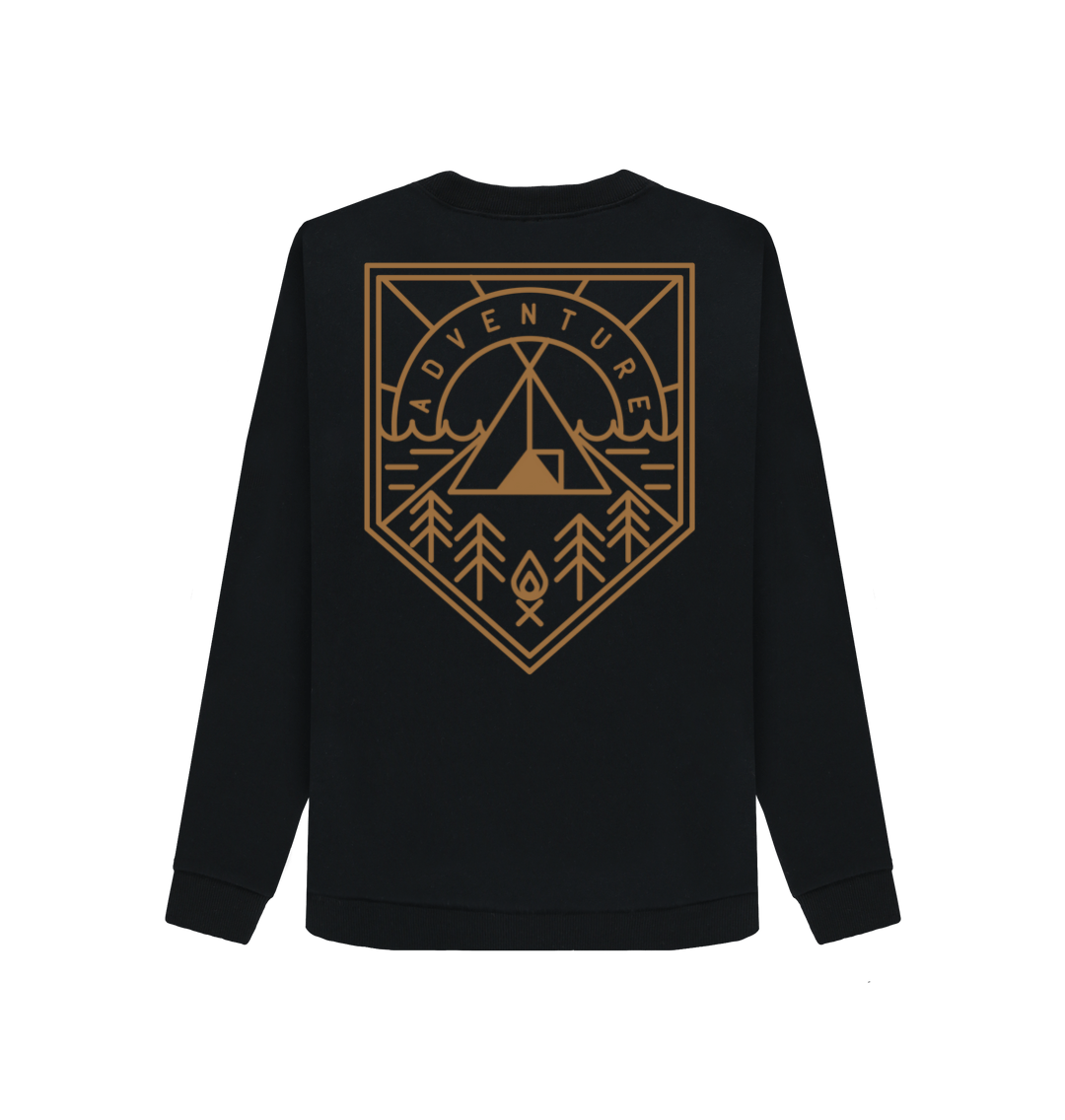 Black Printed Sweater Back
