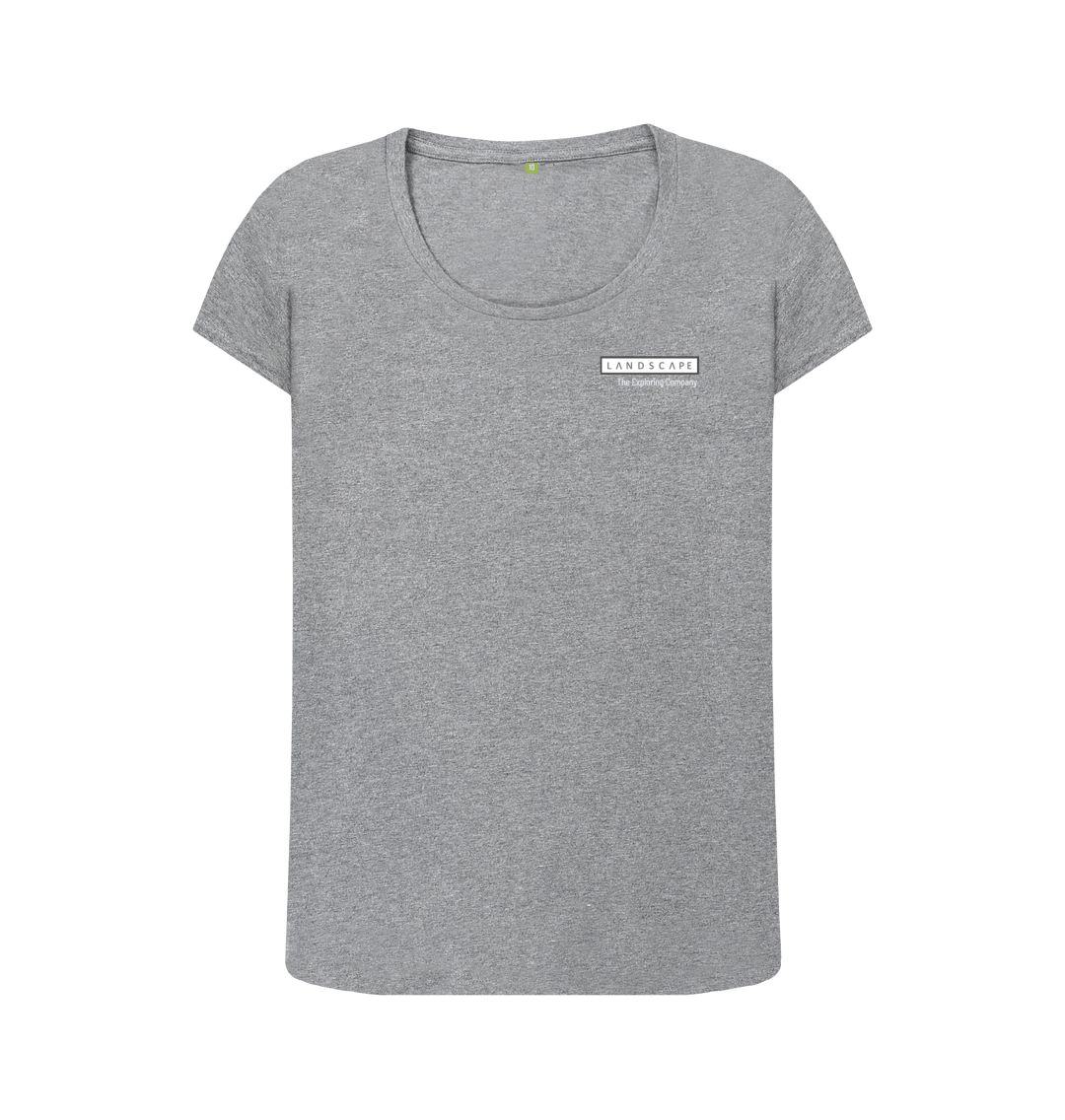 Athletic Grey LANDSCAPE Surfs Up Womans Scoop Neck T-shirt