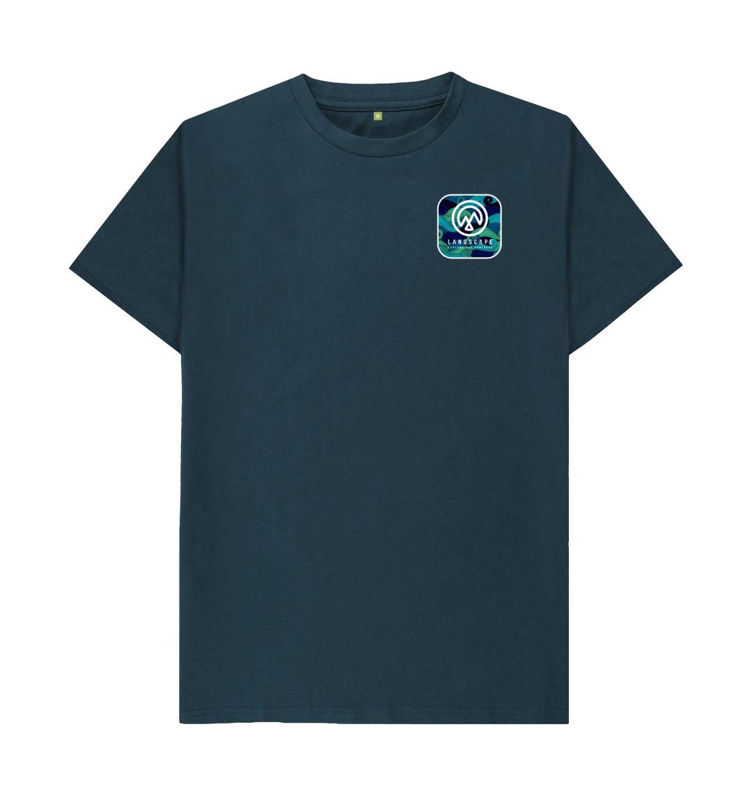 Denim Blue LANDSCAPE Big Wave Unisex Recycled T-Shirt