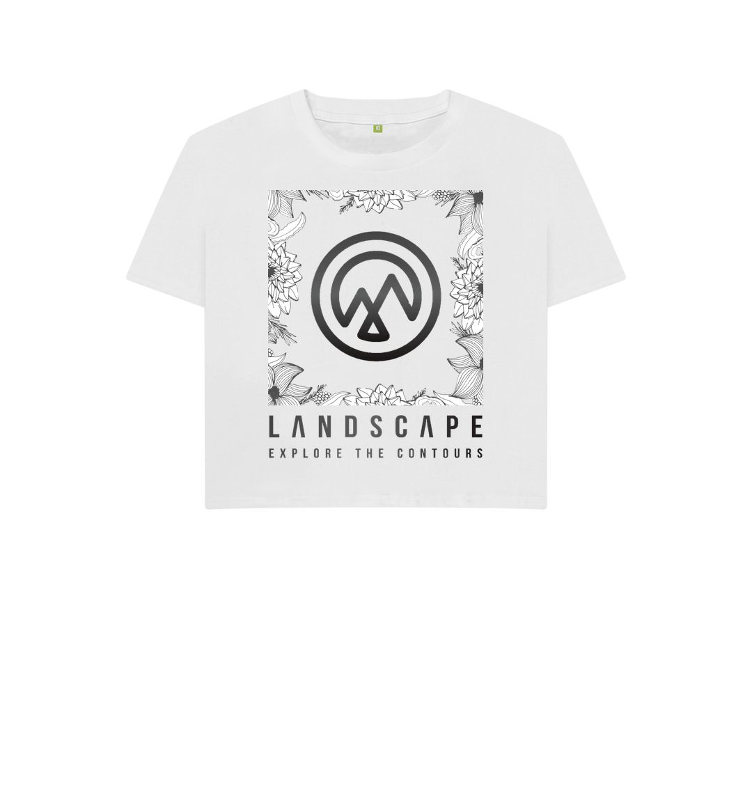 White LANDSCAPE Womens Floral Boxy Recyclable T Shirt