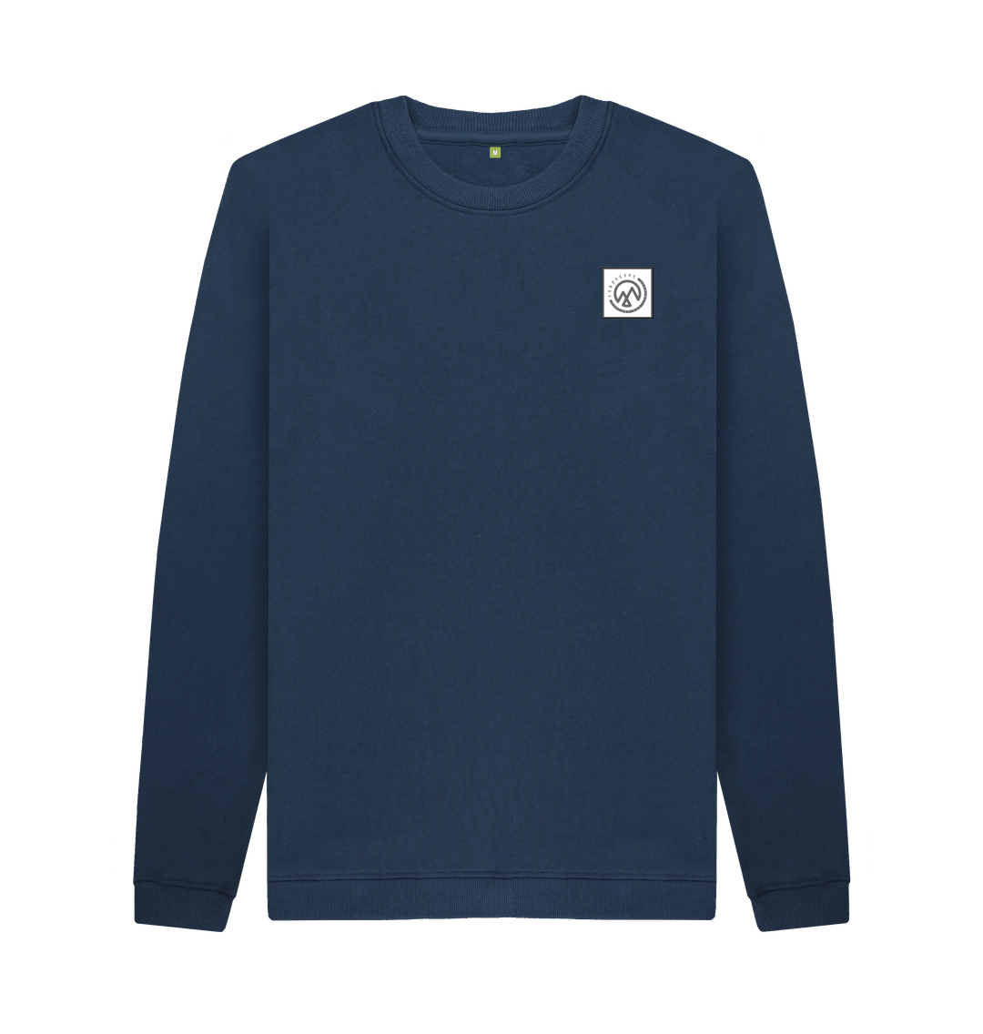 Navy Blue Printed Sweater Front