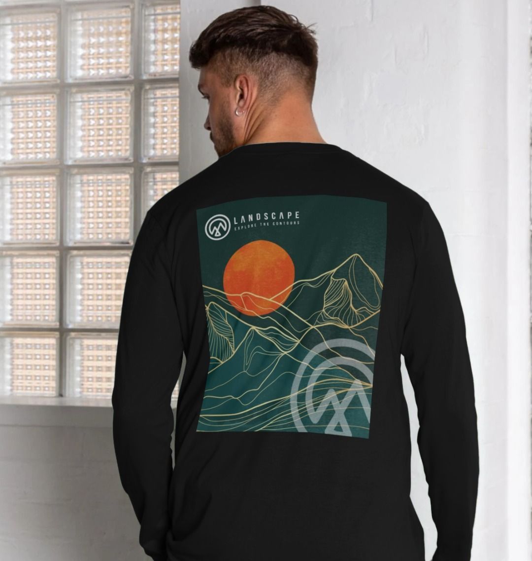 LANDSCAPE Sun Mountain Abstract Recyclable Long Sleeve T Shirt