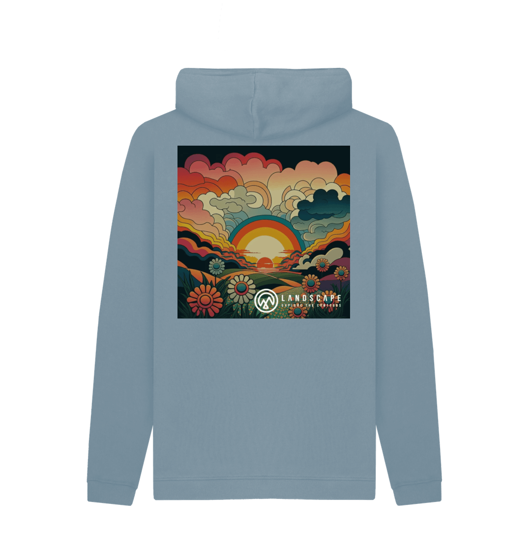Stone Blue Printed Hoody Back