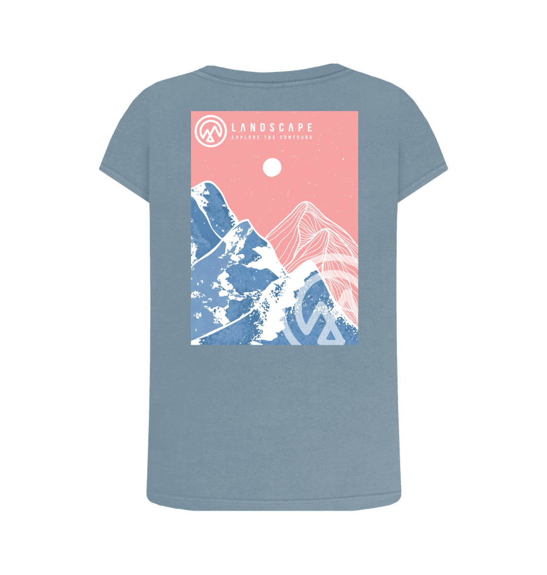 Stone Blue Printed T-shirt Back