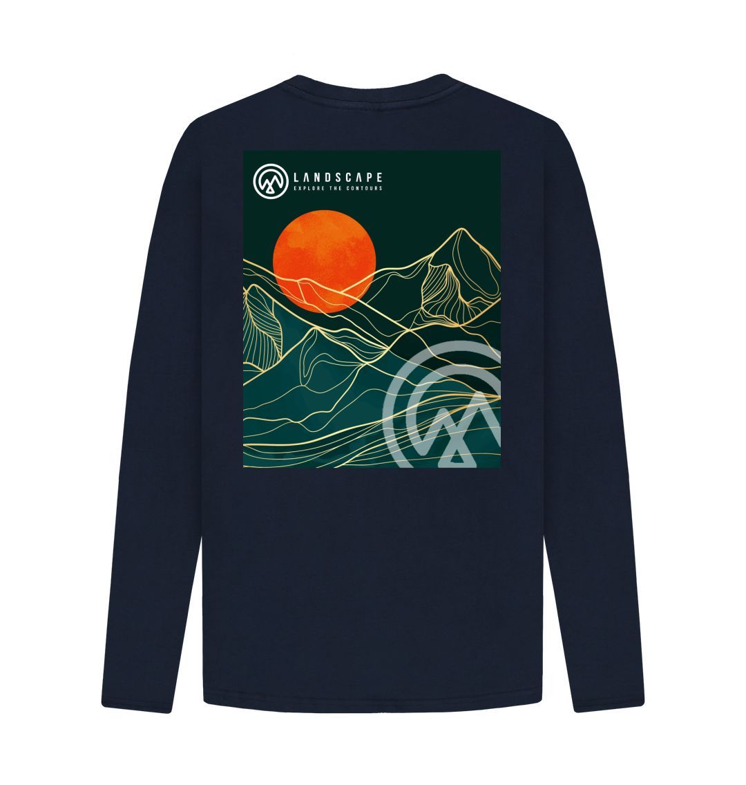 LANDSCAPE Sun Mountain Abstract Recyclable Long Sleeve T Shirt