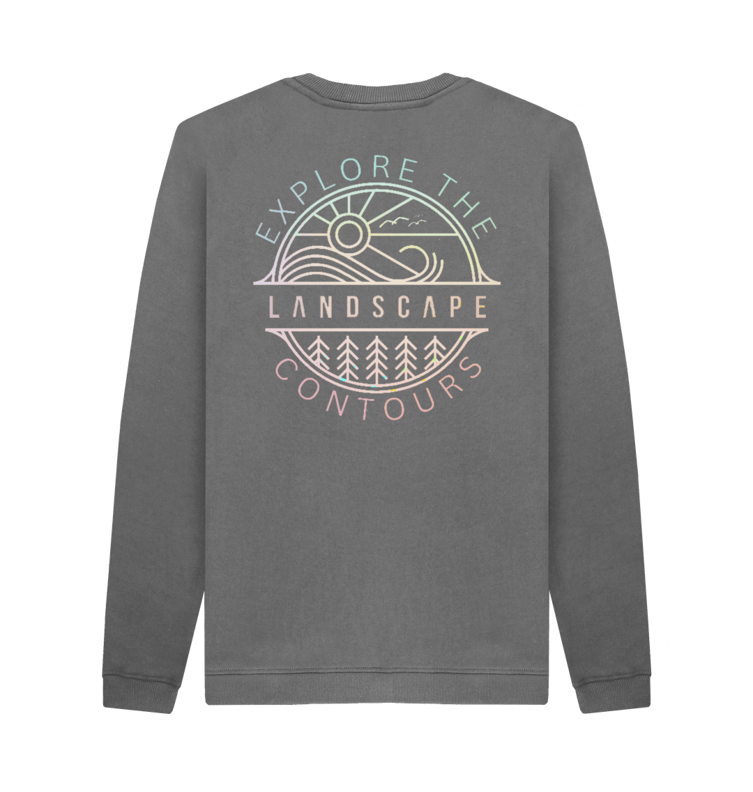 Slate Grey Printed Sweater Back