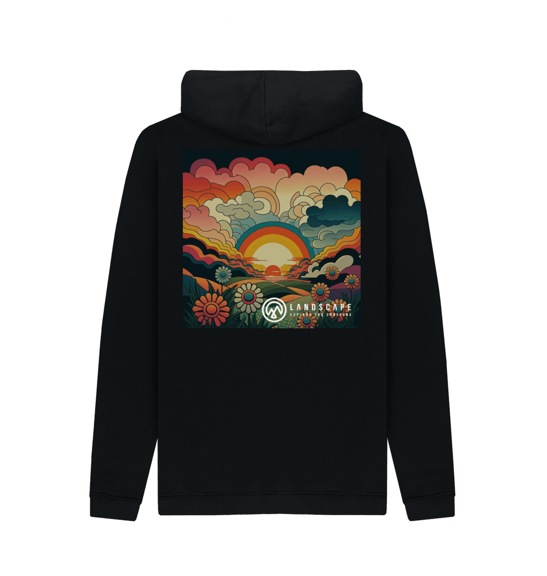 Black Printed Hoody Back