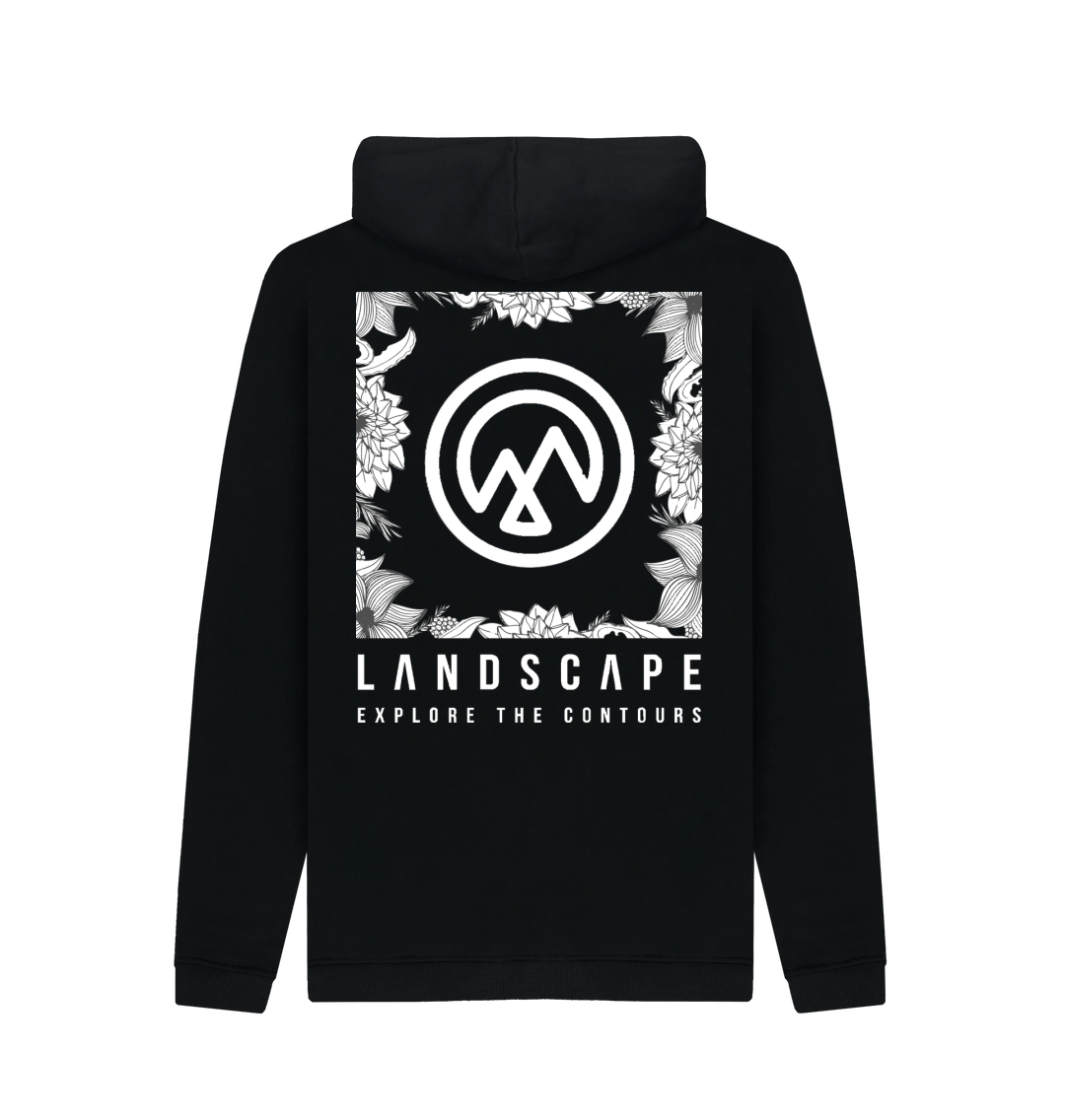 Black Printed Hoody Back