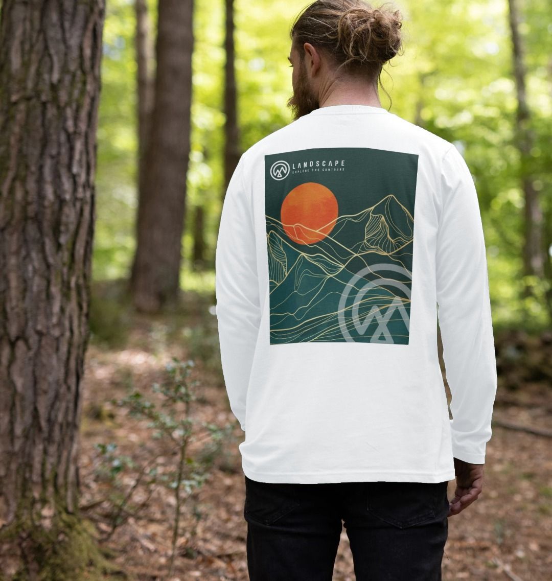 LANDSCAPE Sun Mountain Abstract Long Sleeve Recyclable T Shirt