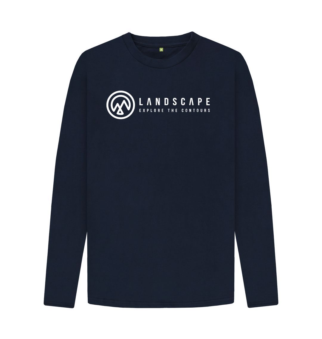 Navy Blue LANDSCAPE Sun Mountain Abstract Recyclable Long Sleeve T Shirt