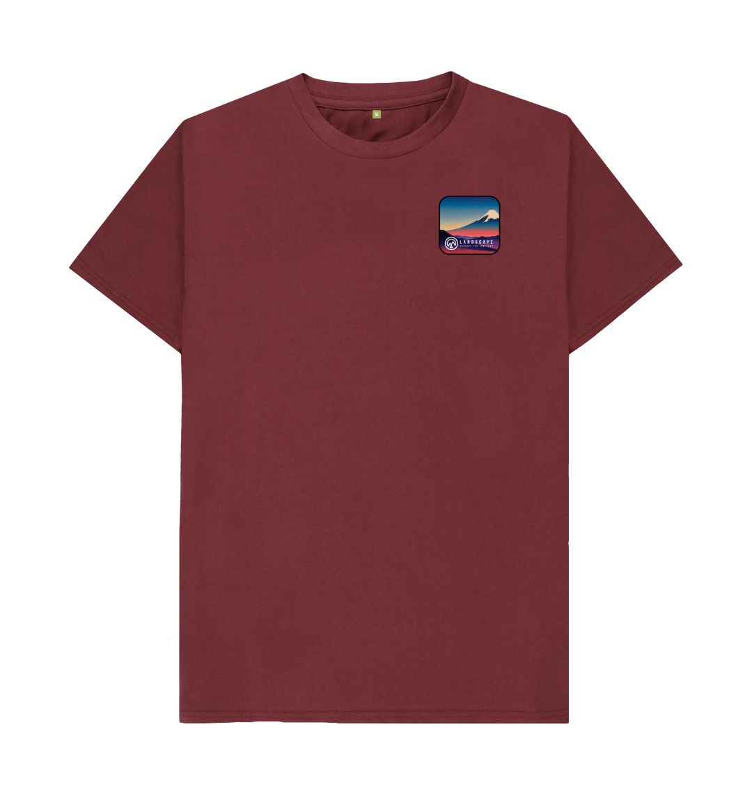 Red Wine LANDSCAPE Mountain Range Logo Unisex Recyclable Logo T Shirt