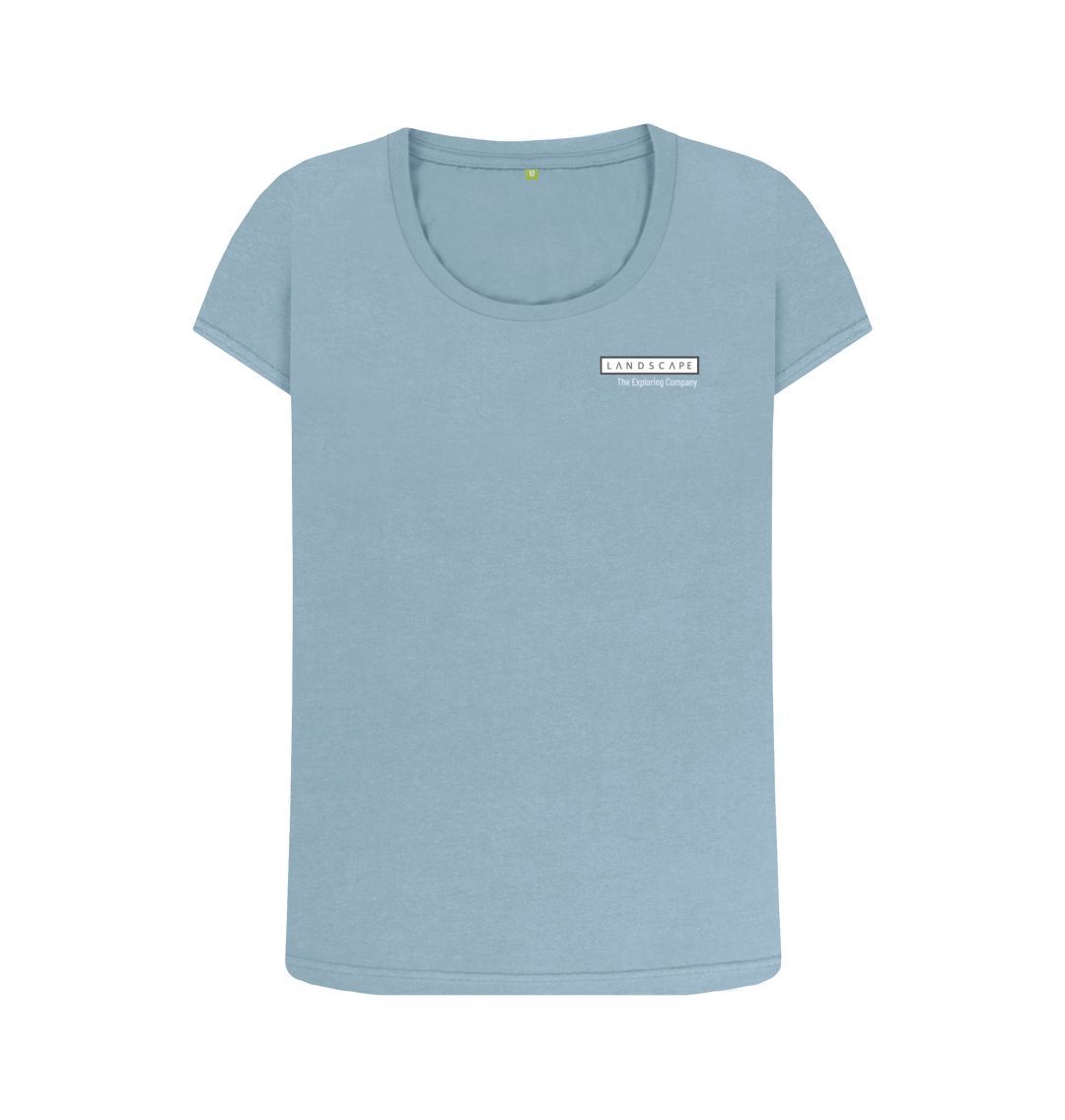 Stone Blue LANDSCAPE Surfs Up Womans Scoop Neck T-shirt