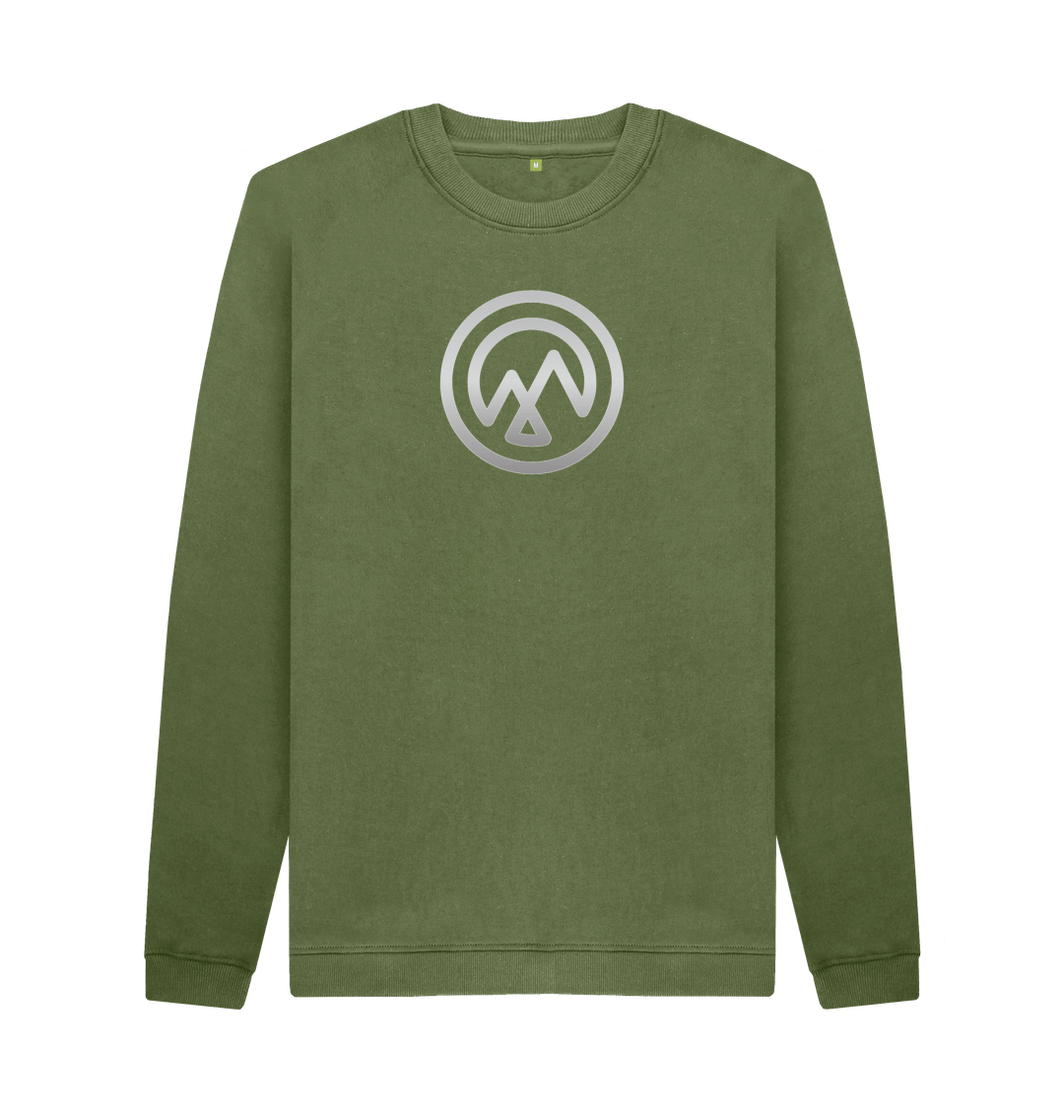 Khaki Printed Sweater Front