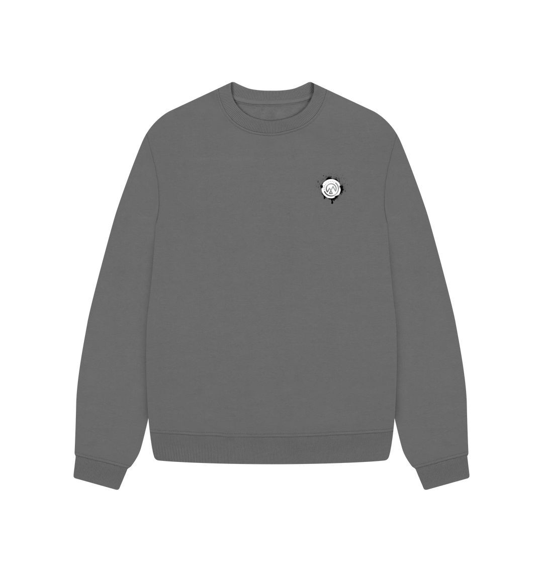 Slate Grey Blossom From The Roots Oversized Recyclable Womens Jumper