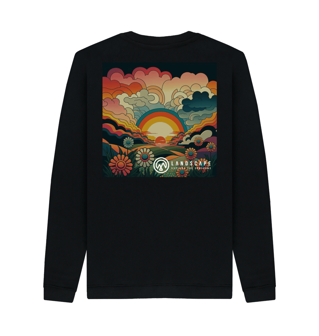 Black Printed Sweater Back