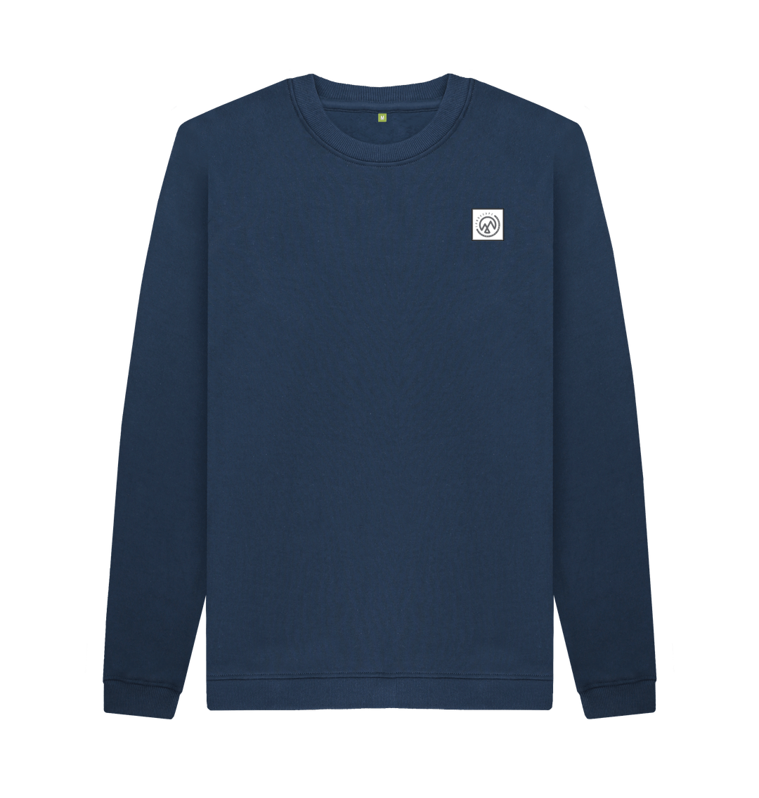 Navy Blue Printed Sweater Front