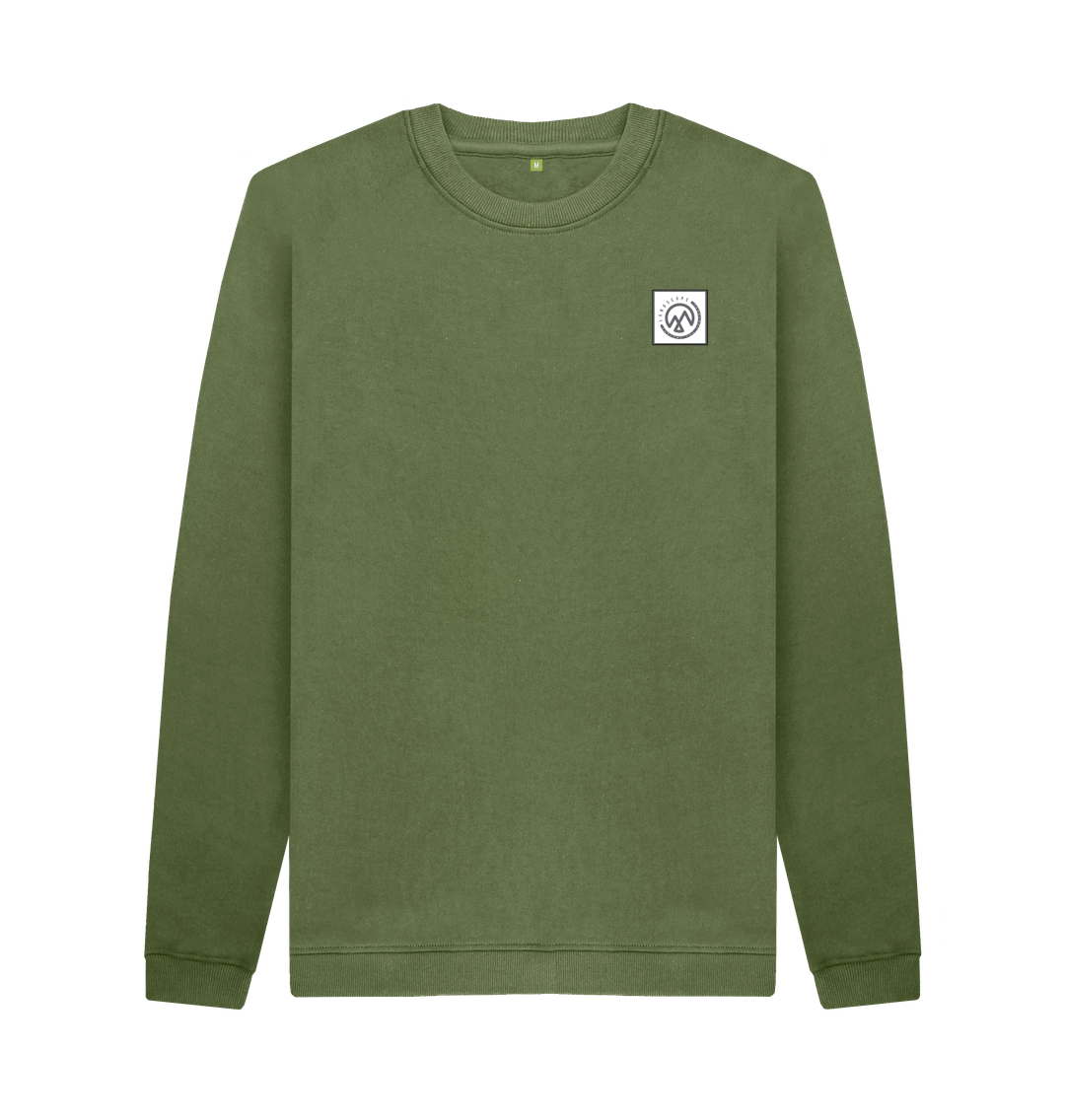Khaki Printed Sweater Front