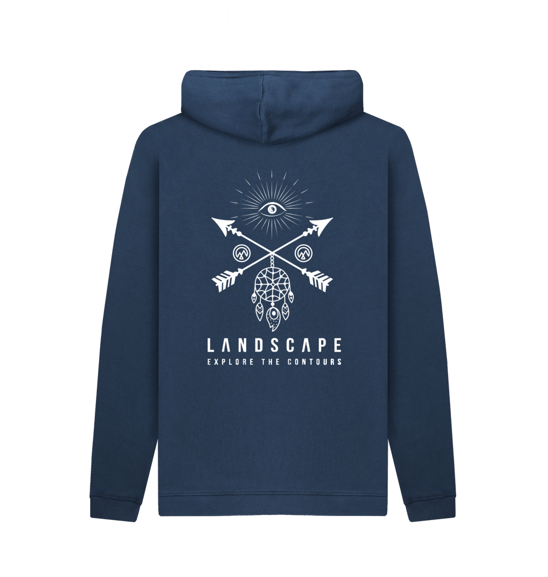 Navy Printed Hoody Back