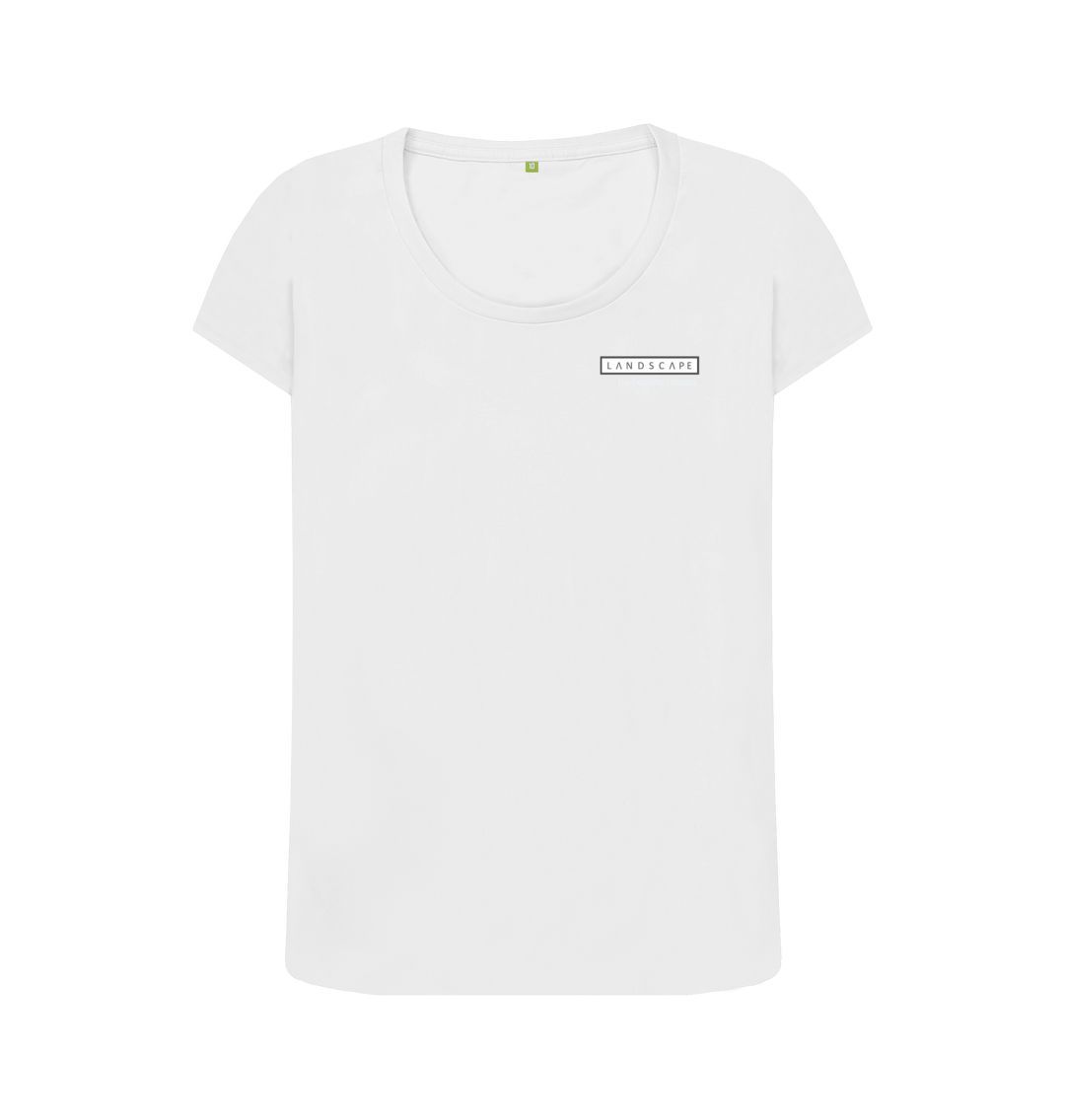 White LANDSCAPE Surfs Up Womans Scoop Neck T-shirt