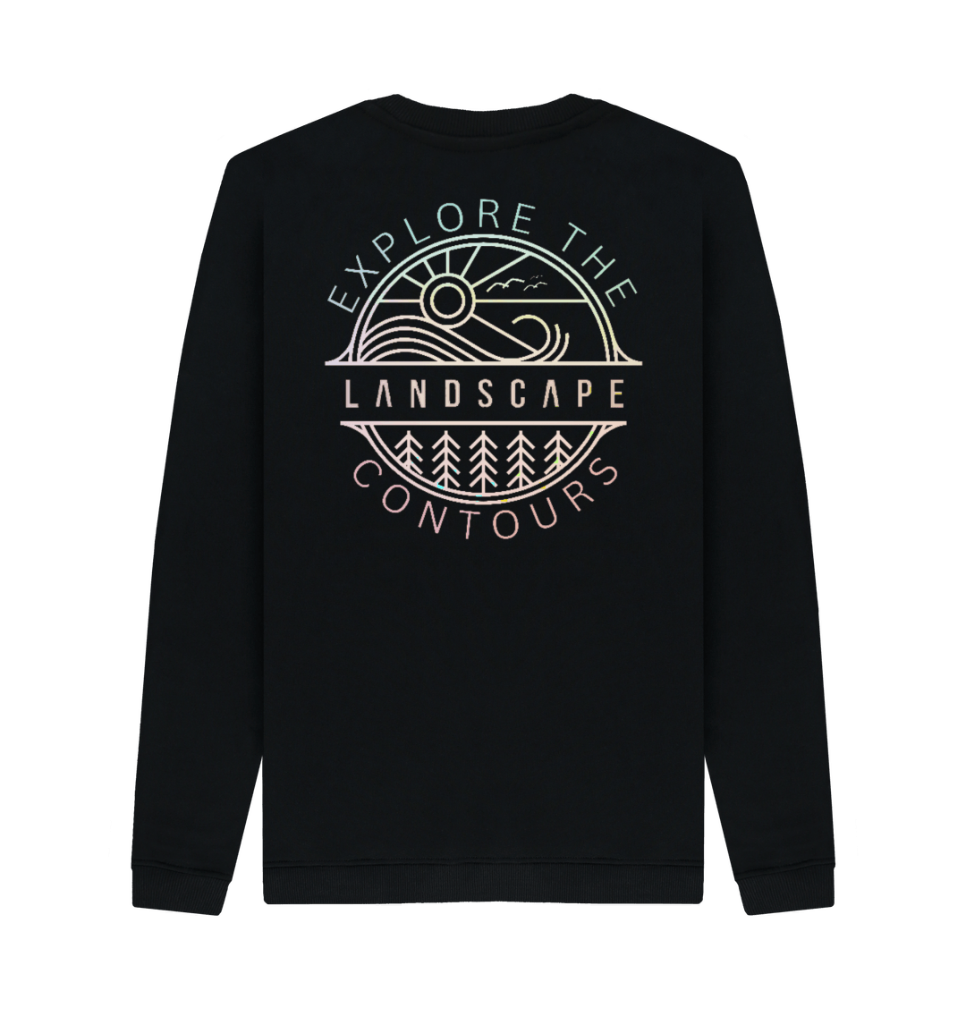 Black Printed Sweater Back