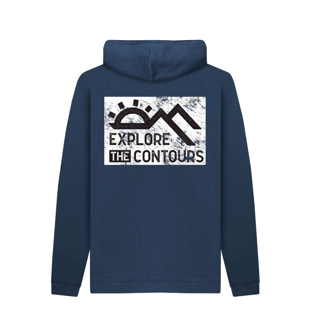 Navy Printed Hoody Back