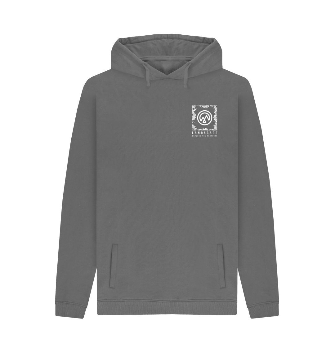 Slate Grey LANDSCAPE Floral Logo Recyclable Unisex Hoodie