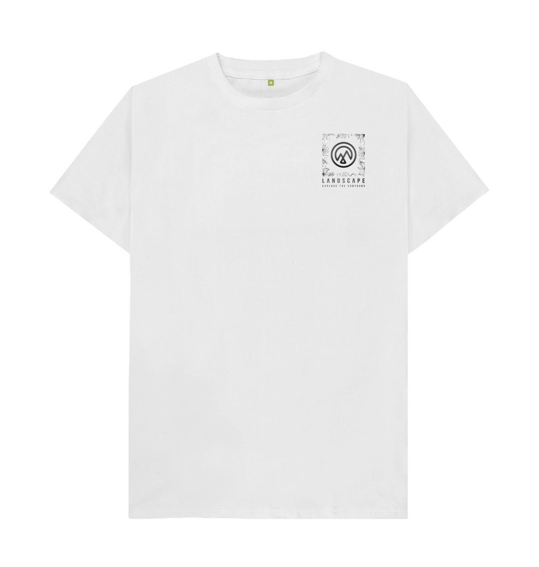 White LANDSCAPE Floral Logo Unisex Recyclable T Shirt