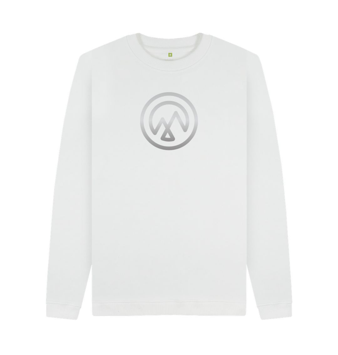 White LANDSCAPE Mountain Stencil Logo Unisex Jumper