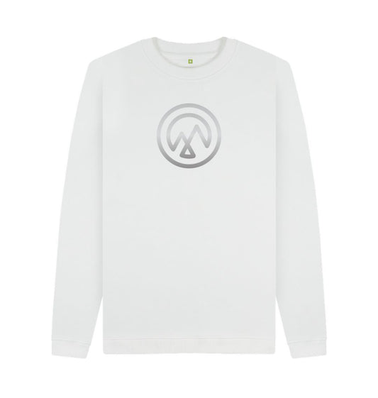 White LANDSCAPE Mountain Stencil Logo Unisex Jumper