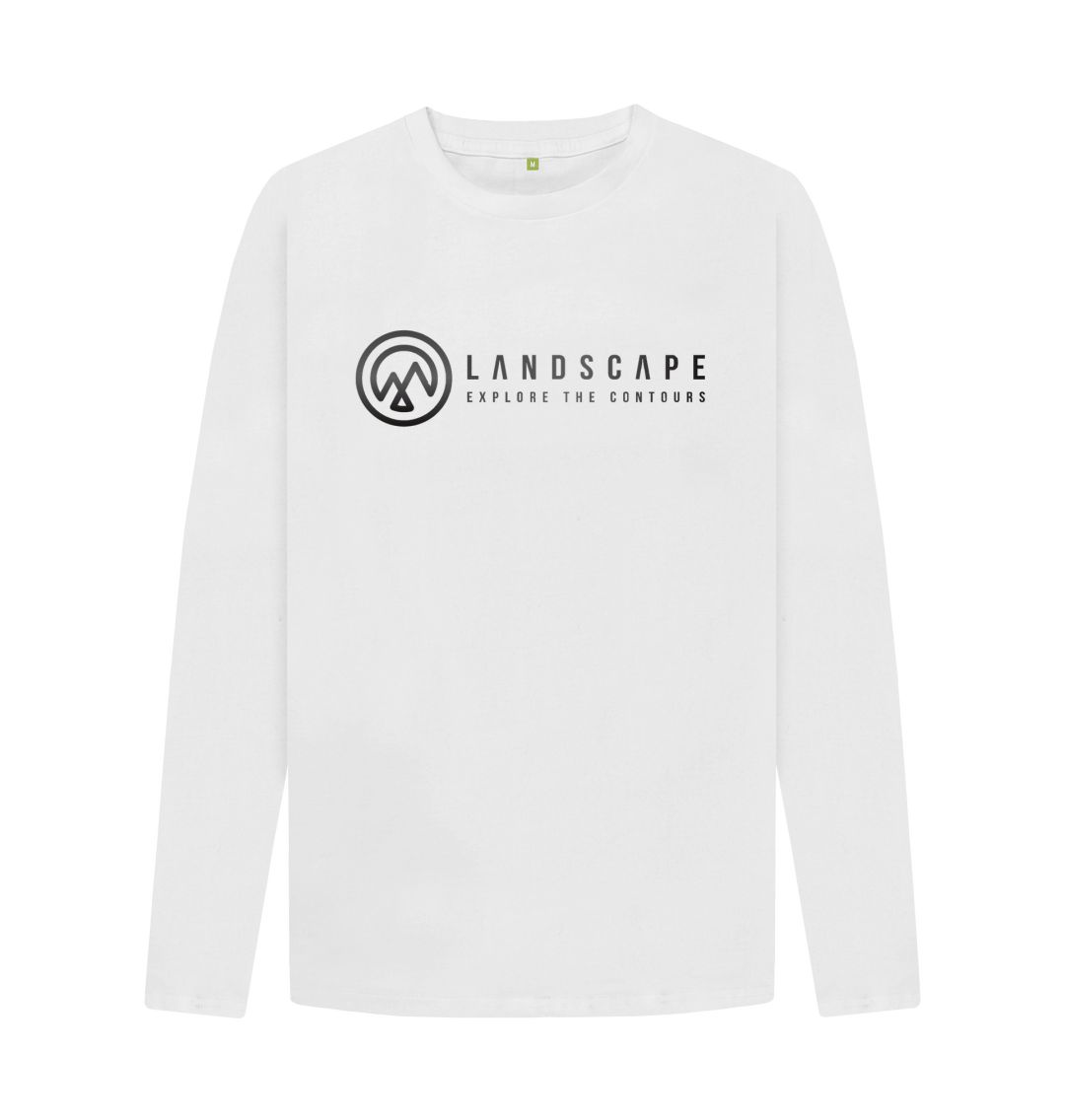 White LANDSCAPE Sun Mountain Abstract Long Sleeve Recyclable T Shirt