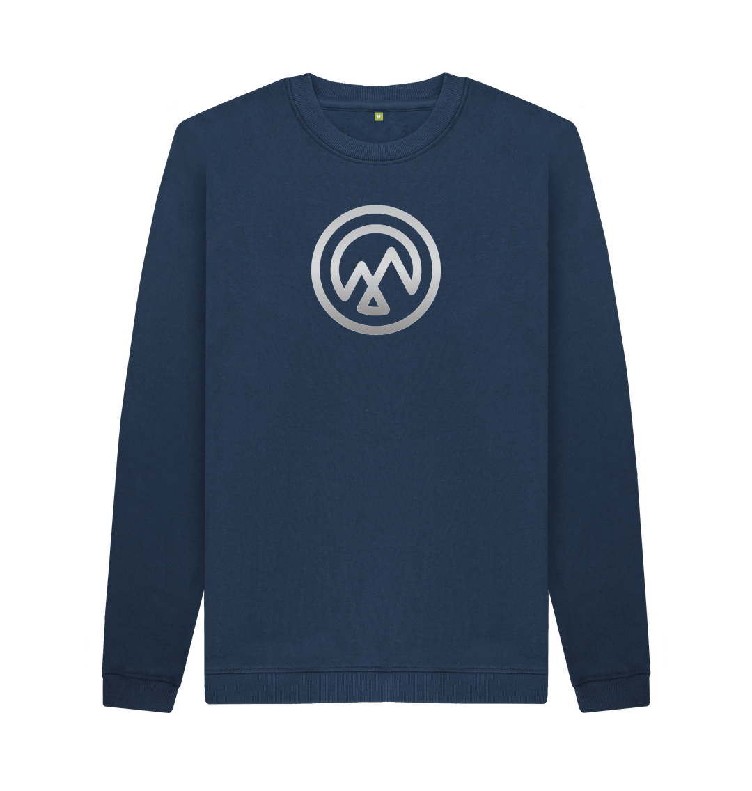 Navy Blue Printed Sweater Front