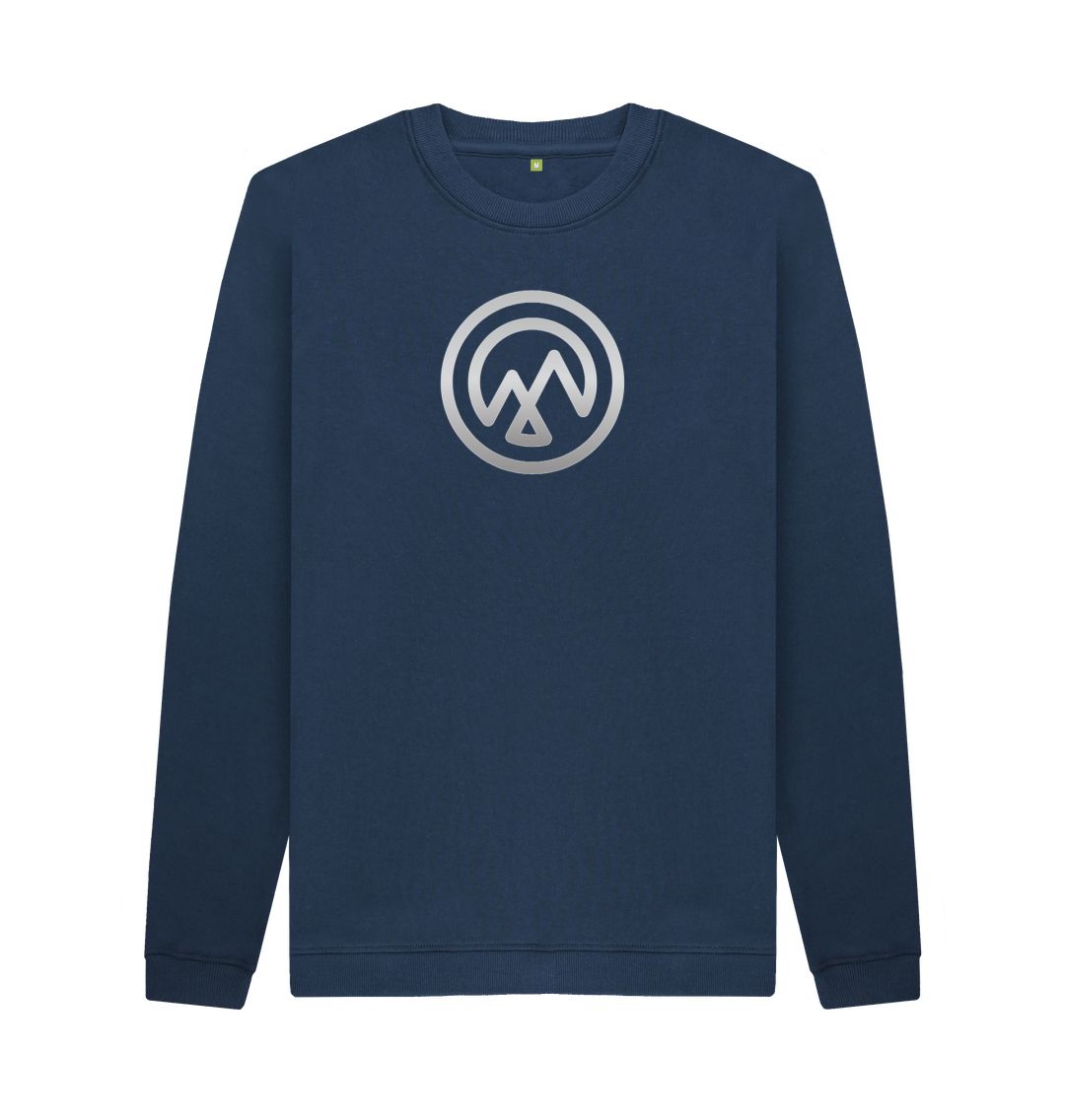 Navy Blue LANDSCAPE Mountain Stencil Logo Unisex Jumper