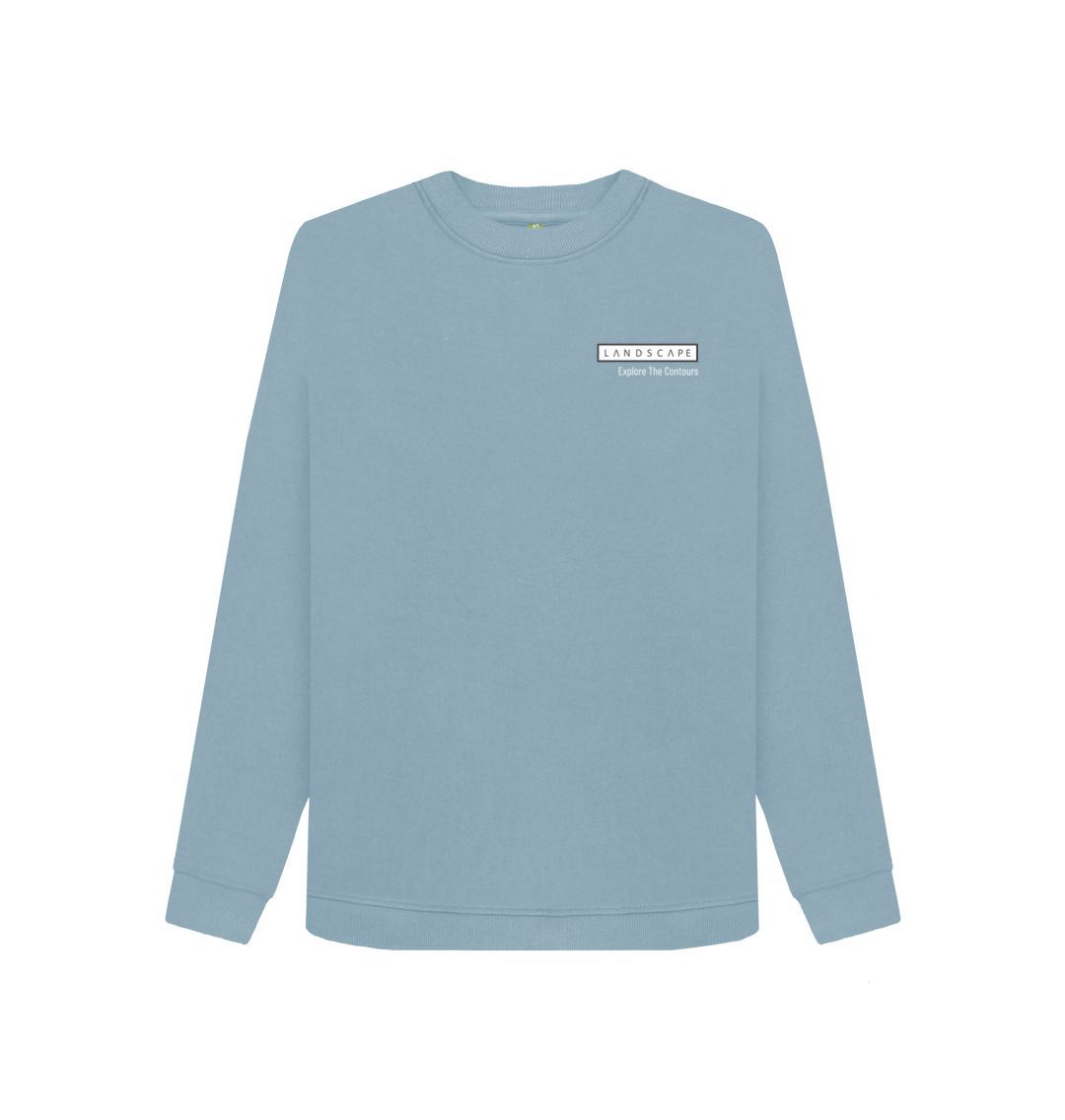 Stone Blue LANDSCAPE Adventure Womans Crew Neck Jumper