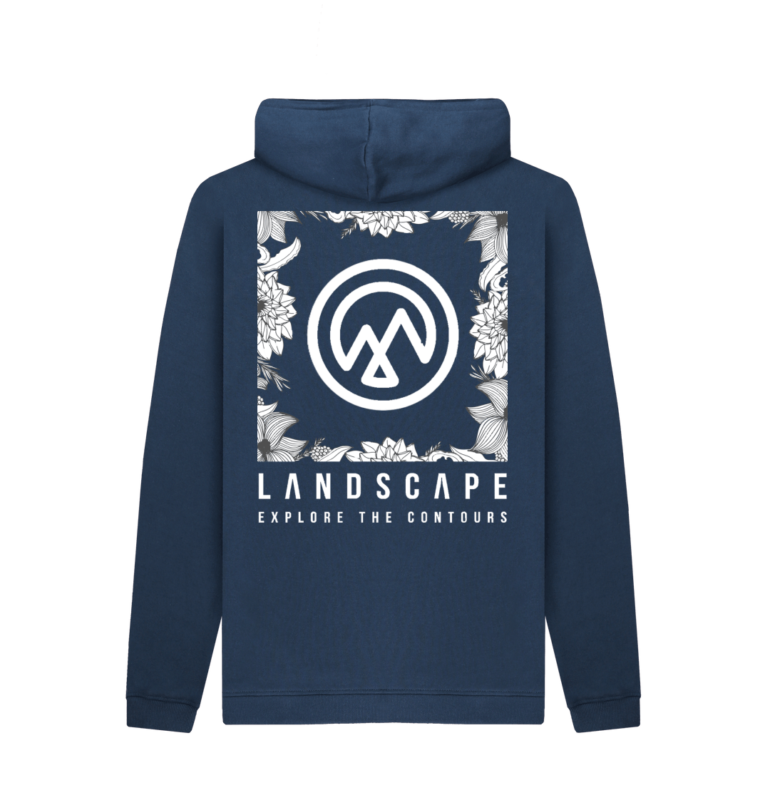 Navy Printed Hoody Back