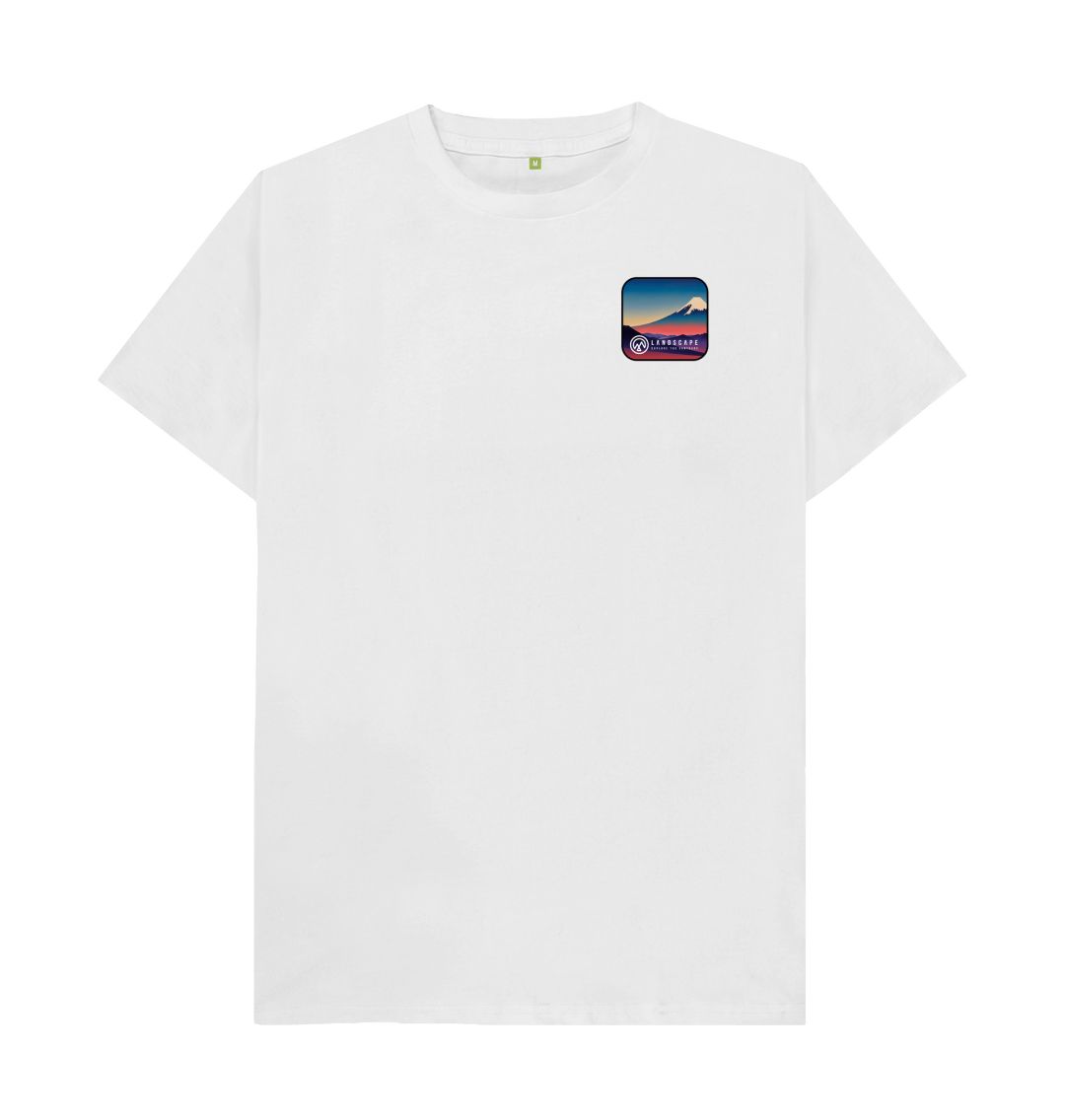 White LANDSCAPE Mountain Range Logo Unisex Recyclable Logo T Shirt