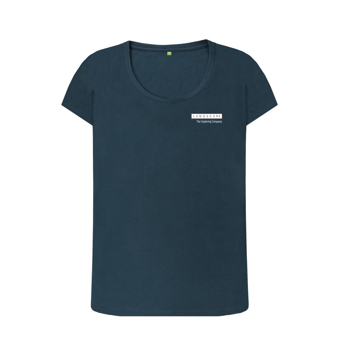 Denim Blue LANDSCAPE Surfs Up Womans Scoop Neck T-shirt