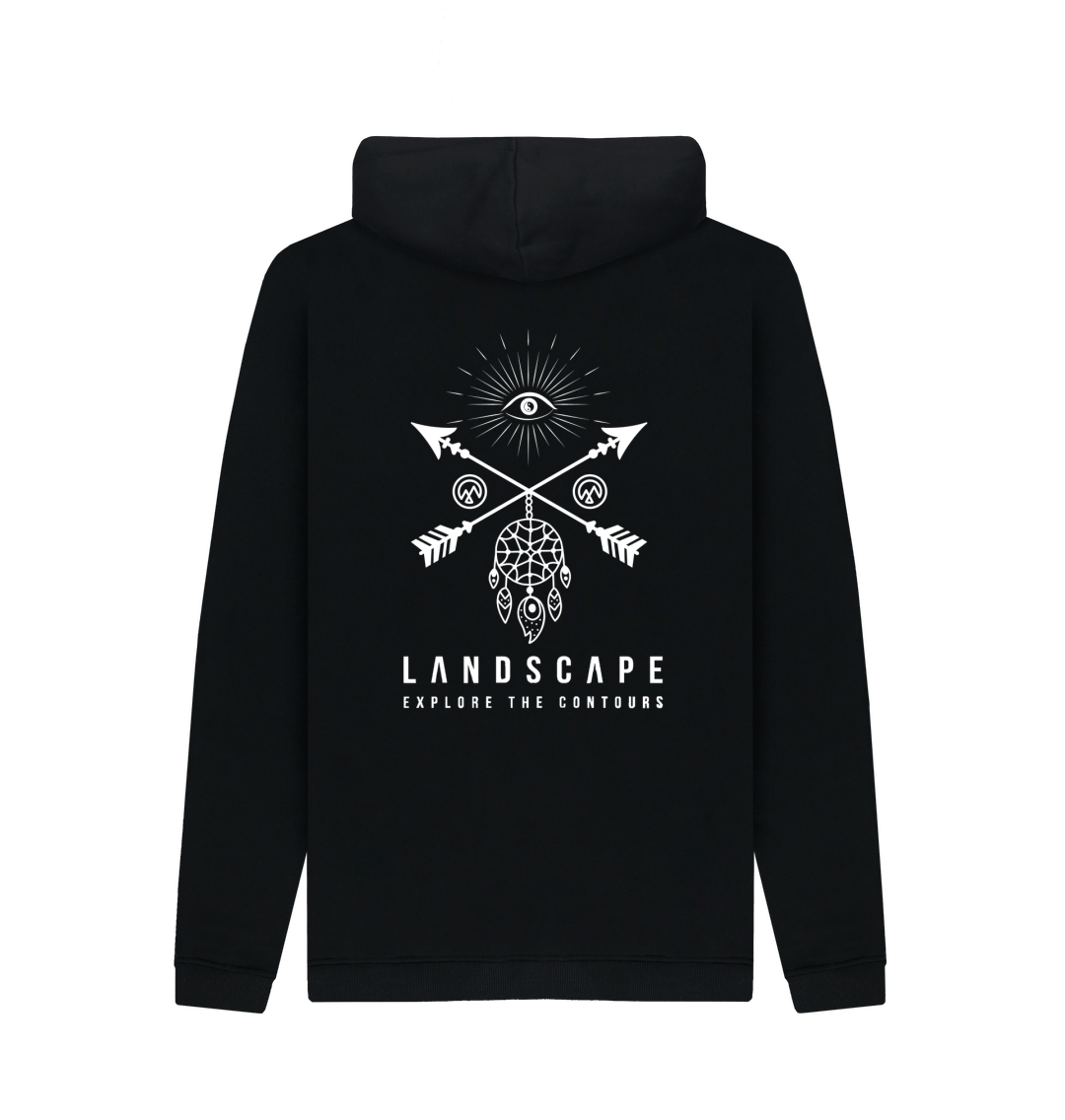 Black Printed Hoody Back
