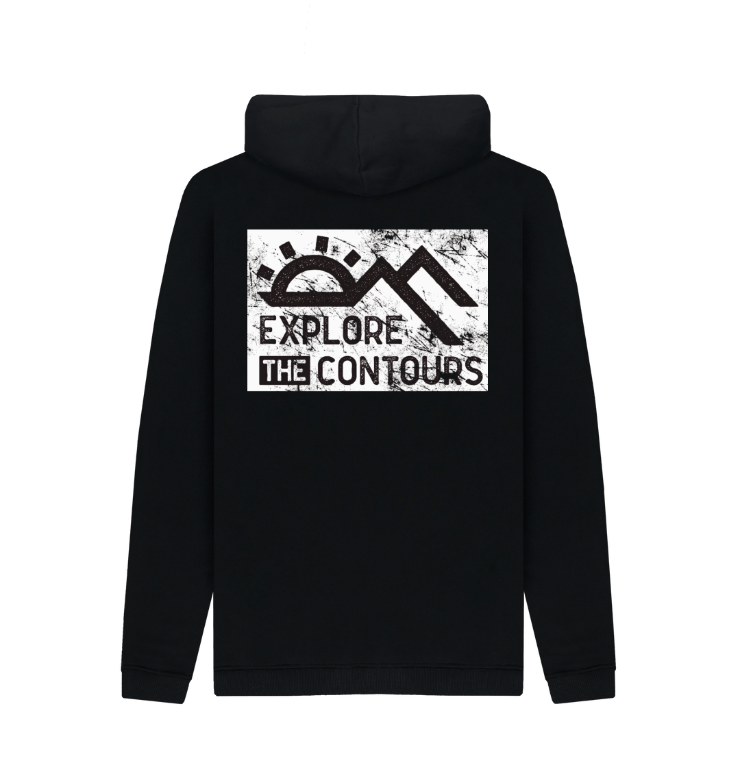 Black Printed Hoody Back