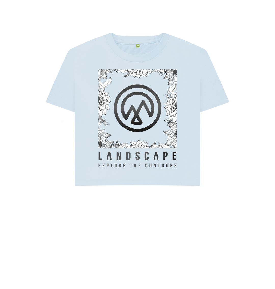 Sky Blue LANDSCAPE Womens Floral Boxy Recyclable T Shirt