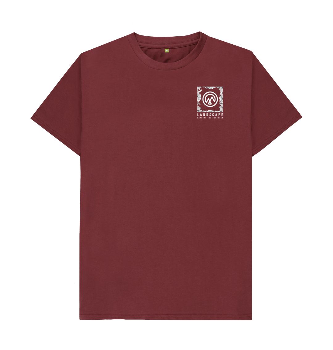 Red Wine LANDSCAPE White Floral Logo Unisex Recyclable T Shirt