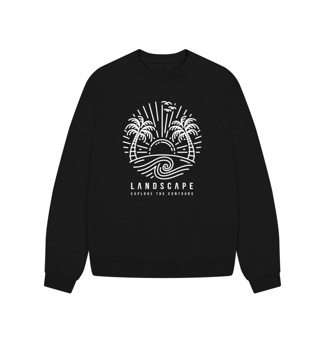 Black LANDSCAPE Sun Sea & Peace Women's Oversized Jumper